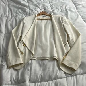 Women’s like new cream blazer with gold embellishment - size; MED